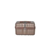travelite Beautycase Paros, 38x26x23 cm, 18 L, 1,1 kg, glänzender Kosmetikkoffer mit Hartschale, Organizer, Schultergurt & Trolley-Aufsteckfunktion