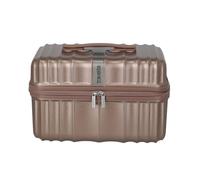 travelite Beautycase Paros, 38x26x23 cm, 18 L, 1,1 kg, glänzender Kosmetikkoffer mit Hartschale, Organizer, Schultergurt & Trolley-Aufsteckfunktion