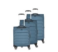 Travelite Skaii 4-Rollen Trolley Set blau, Polyester, 47 x 78 x 30 cm
