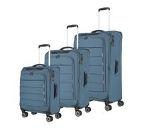 Travelite Skaii 4-Rollen Trolley Set blau, Polyester, 47 x 78 x 30 cm