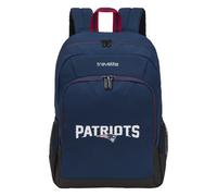 Travelite NFL College Rucksack New England Patriots, Schulrucksack aus robustem Nylon mit Laptopfach 15,6 Zoll, Aufsteckfunktion und gepolstertem Rückenteil, ideal für Schule/Arbeit, 31 x 43 x 20 cm
