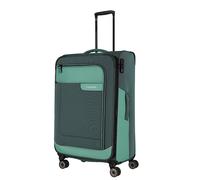 Travelite 4-Rad Koffer Größe L Weichschale aus recyceltem Material, Gepäck Serie VIIA: Trolley mit Dehnfalte + Kantenschutz, 77 cm, 91-103 Liter