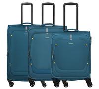 Travelite Umbria 4w L/M/S Kofferset Petrol Koffer mit 4 Rollen Weichgepäck