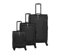 Travelite Umbria 4 Rollen Kofferset 3-teilig mit Dehnfalte schwarz