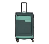 Travelite 4-Rad Koffer Größe L Weichschale aus recyceltem Material, Gepäck Serie VIIA: Trolley mit Dehnfalte + Kantenschutz, 77 cm, 91-103 Liter