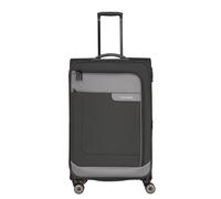 Travelite 4-Rad Koffer Größe L Weichschale aus recyceltem Material, Gepäck Serie VIIA: Trolley mit Dehnfalte + Kantenschutz, 77 cm, 91-103 Liter