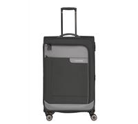 Travelite 4-Rad Koffer Größe L Weichschale aus recyceltem Material, Gepäck Serie VIIA: Trolley mit Dehnfalte + Kantenschutz, 77 cm, 91-103 Liter