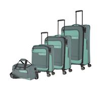Travelite 4-Rad Koffer Set Weichschale aus recyceltem Material, Größen L/M/S + Reisetasche, Gepäck Serie VIIA: Trolley Set mit Handgepäck im IATA Bordgepäck Maß