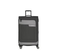 Travelite 4-Rad Koffer Größe L Weichschale aus recyceltem Material, Gepäck Serie VIIA: Trolley mit Dehnfalte + Kantenschutz, 77 cm, 91-103 Liter