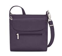 Travelon Anti-Diebstahl Classic Mini Umhängetasche, deep purple, 8.5 x 8.5 x 2, Anti-Diebstahl Klassische Mini-Schultertasche