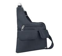 Travelon Anti-Diebstahl-Umhängetasche, Zwei Taschen, Mitternacht/Ausflug, einfarbig (Midnight//Getaway Solids), Einheitsgröße, Diebstahlsichere Klassische Umhängetasche
