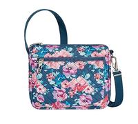 Travelon Klassische kleine Ost-/West-Umhängetasche, diebstahlsicher, Blumenmuster