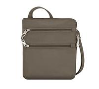 Travelon Klassische Umhängetasche mit DBL-Reißverschluss, diebstahlsicher, Muskatnuss, Einheitsgröße, Klassische, schlanke Umhängetasche mit doppeltem Reißverschluss