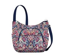 Travelon Unisex-Erwachsene Anti-Theft Classic Crossbody Bucket Bag Klassische Umhängetasche mit Diebstahlschutz, Summer Paisley