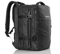 Travely Handgepäck Rucksack 20-40L - Erweiterbarer & Wasserdichter Reiserucksack Flugzeug, 45x30x12-26 ideal für Ryanair, mit Laptopfach bis 17 Zoll Travel Backpack, cabin bag