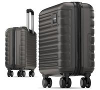 Travely Premium Handgepäck Koffer 45x36x20cm - passend für Ryanair, Lufthansa, Eurowings und co. I 32L Handgepäck Koffer mit sanften Rollen, Reisekoffer, Nachtschwarz