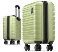 Travely Premium Handgepäck Koffer 45x36x20cm - passend für Ryanair, Lufthansa, Eurowings und co. I 32L Handgepäck Koffer mit sanften Rollen, Reisekoffer, Nachtschwarz