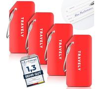 Travely Premium Kofferanhänger - leicht Erkennbar, Robust & Sicher - inkl. Namensschild und Privatsphäre Schutz I Vielseitig und Praktische Adressanhänger, Namensanhänger & Gepäckanhänger