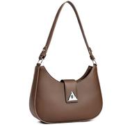 Travistar Handtasche Damen Klein Elegant Schultertasche Damen PU Leder Hobo Bag Y2k Tasche Satteltasche Aesthetic Abendtasche Clutch mit Reißverschluss Coole Braun Umhängetasche für Teenager Mädchen