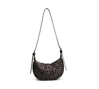 Travistar Leopard Crossbody Bag Damen Klein Umhängetasche Handtasche Damen Wildleder Moon Tasche Schultertasche Hobo Slouchy Bag Bauchtasche mit Abnehmbarer Schultergurt
