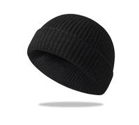 Trawler Beanie Hat - Short Fisherman Beanies in Cold Weather Stretch Skull Cap Retro and Hip-hop Style
