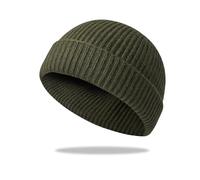 Trawler Beanie Hat - Short Fisherman Beanies in Cold Weather Stretch Skull Cap Retro and Hip-hop Style