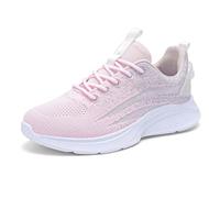 Trcloltc Damen Laufschuhe Mesh Atmungsaktiv Leicht rutschfeste Sportschuhe SchnüRschuhe Fitness Turnschuhe DäMpfende Laufsohle
