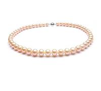 Treasure Bay Damen-Perlenkette | Klassische 8-9 mm rosa Süßwasserperlen-Halskette für Damen und Mädchen - präsentiert in einer schönen Schmuck-Geschenkbox
