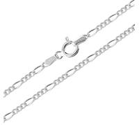 Treasure Bay Herren und Damen Figaro-Silberkette - 2 mm Breite - 925 Sterling Silber Halskette - Diamantschliff - Längen 40-60 cm (52 Cm)