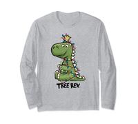 Tree Rex T-Rex Weihnachtsdekoration mit süßem Cartoon-Dinosaurier, Rex Langarmshirt