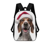 Treeing Walker Coonhound Dog with Santa Hat Leichter, Lässiger Tagesrucksack Für Schule, Campus, Outdoor, Reisen Und Sport 17inch