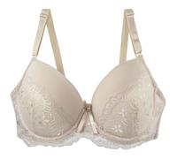 Treer BH Damen Ohne Bügel Push Up Große Größen, BH Große Brüste Starker Halt Weich Bequemer Seamless Bustier Atmungsaktiver Verstellbarer Schultergurt für Alltags (90C,2268 Beige)