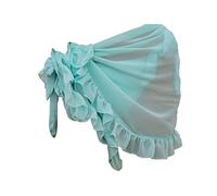 Treer Damen Strand Sarong Pareo Abdeckung Sommer Vertuschung Wrap Wickel Chiffon Halbtransparent Badeanzug Strandkleid Bikini Rock Cover up für Frauen Mädchen (50x140cm,Hellblau)