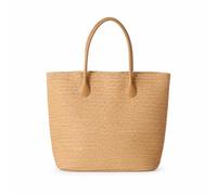 Treer Große Strandtasche Damen | trohtasche Shopper mit Reißverschluss für Sommer Strand Urlaub, Geflochtene Umhängetasche Handtasche Große Kapazität