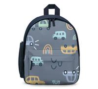Treer Wasserdicht Rucksack Kinder, 3D-Cartoon Auto Schulrucksack für Kinder Nylon Kinderrucksack Mädchen Jungen Kindergartenrucksack Schulranzen für 3-10 Jahre (Hellgrau,32x24x15cm)