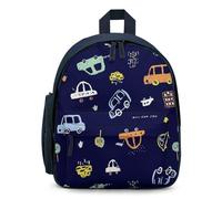 Treer Wasserdicht Rucksack Kinder, 3D-Cartoon Auto Schulrucksack für Kinder Nylon Kinderrucksack Mädchen Jungen Kindergartenrucksack Schulranzen für 3-10 Jahre (Marineblau A,32x24x15cm)