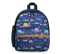 Treer Wasserdicht Rucksack Kinder, 3D-Cartoon Auto Schulrucksack für Kinder Nylon Kinderrucksack Mädchen Jungen Kindergartenrucksack Schulranzen für 3-10 Jahre (Marineblau B,32x24x15cm)