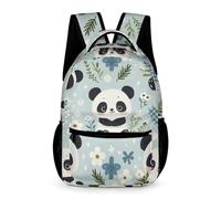 Treer Wasserdicht Rucksack Kinder, 3D-Panda Schulrucksack für Kinder Groß Nylon Kinderrucksack Mädchen Jungen Kindergartenrucksack Schulranzen für 3-14 Jahre (Lächelnder Panda,43x32x15cm)