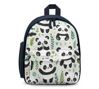 Treer Wasserdicht Rucksack Kinder, 3D-Panda Schulrucksack für Kinder Nylon Kinderrucksack Mädchen Jungen Kindergartenrucksack Schulranzen für 3-10 Jahre (Blatt Panda,32x24x15cm)