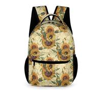 Treer Wasserdicht Rucksack Kinder, 3D-Sonnenblume Schulrucksack für Kinder Groß Nylon Kinderrucksack Mädchen Jungen Kindergartenrucksack Schulranzen für 3-14 Jahre (Sonnenblume 3,43x32x15cm)