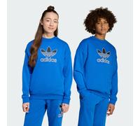 Sweatshirt ADIDAS ORIGINALS "TREFOIL KIDS", Mädchen, Gr. 176, blau (blau, schwarz), Obermaterial: 70% Baumwolle, 30% Polyester, angesetztes Bündchen, Sweatshirts Sweatshirt, sportlicher Stil, lockerer
