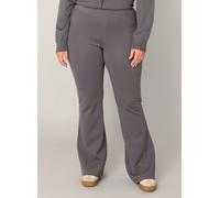 Treggings BASE LEVEL CURVY "Allie", Damen, Gr. 58/60, N-Gr, grau (dunkelgrau), Web, Obermaterial: 65% Viskose, 30% Nylon, 5% Elasthan, figurbetont lang, Hosen Treggings, Aktuelle Boocut-Form (15697425