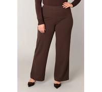 Treggings BASE LEVEL CURVY "Arah", Damen, Gr. 46, Länge 30, braun, Web, Obermaterial: 97% Polyester, 3% Elasthan, unifarben, loose fit extralang, Hosen Treggings, mit elastischem Bund (53648745-46)