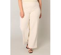 Treggings BASE LEVEL CURVY "Arah", Damen, Gr. 48, Länge 32, beige (light beige), Web, Obermaterial: 97% Polyester, 3% Elasthan, unifarben, loose fit extralang, Hosen Treggings, mit elastischem Bund (6