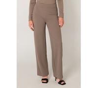 Treggings BASE LEVEL "Yarah", Damen, Gr. 40, Länge 32, grau (schwarz taupe), Web, Obermaterial: 97% Polyester, 3% Elasthan, unifarben, loose fit lang, Hosen Treggings, mit elastischem Bund (62303954-4