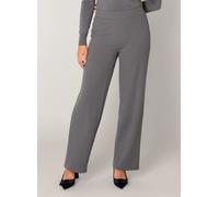 Treggings BASE LEVEL "Yarah", Damen, Gr. 42, Länge 32, grau (dunkelgrau), Web, Obermaterial: 97% Polyester, 3% Elasthan, unifarben, loose fit lang, Hosen Treggings, mit elastischem Bund (79578641-42)