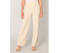 Treggings BASE LEVEL "Yarah", Damen, Gr. 44, Länge 32, beige (light beige), Web, Obermaterial: 97% Polyester, 3% Elasthan, unifarben, loose fit lang, Hosen Treggings, mit elastischem Bund (15320631-44