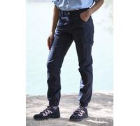 Trekkinghose "Cargo Jeans Optik", Damen, Gr. 36, N-Gr, schwarz, Obermaterial: 98% Baumwolle, 2% Elasthan, VIVANCE ACTIVE BY LASCANA, unifarben, Hosen Trekkinghose, Baumwollmix mit Cargo Taschen, Topse