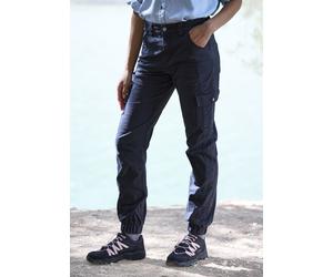 Trekkinghose "Cargo Jeans Optik", Damen, Gr. 36, N-Gr, schwarz, Obermaterial: 98% Baumwolle, 2% Elasthan, VIVANCE ACTIVE BY LASCANA, unifarben, Hosen Trekkinghose, Baumwollmix mit Cargo Taschen (73799