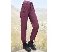 Trekkinghose LASCANA ACTIVE "Cargo Pants", Damen, Gr. 42, N-Gr, lila (mauve), Web, Obermaterial: 92% Polyamid, 8% Elasthan, unifarben, Hosen Trekkinghose, Schlupfform (70804743-42) mauve